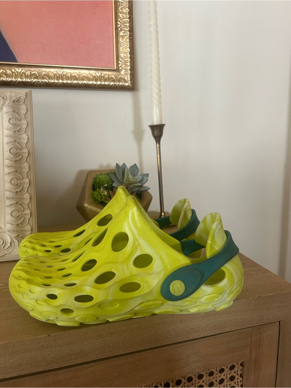 Merrell Kids 3 Hydro Moc Sport Water Shoes Slip On Clogs Neon Yellow Outdoor